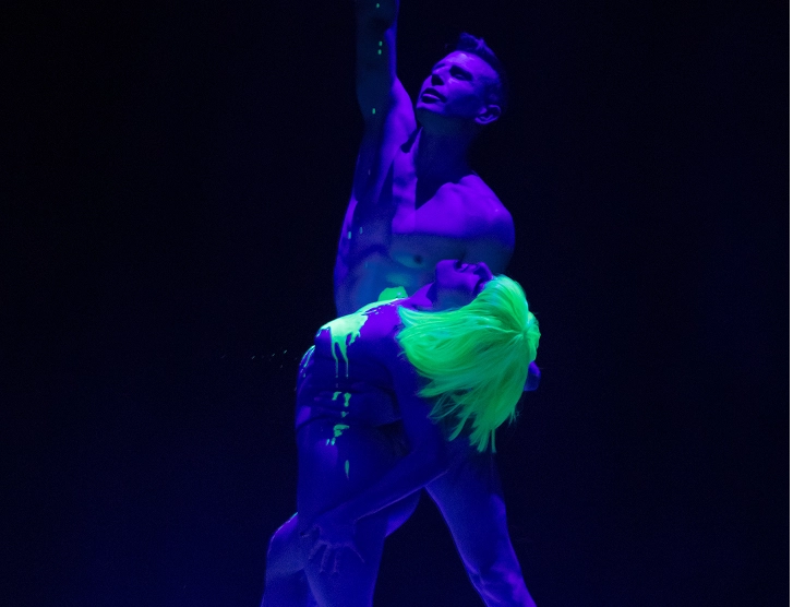 Two men doing backbends - AirOtic Soirée in Paris.